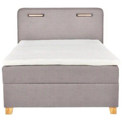 Moderano Boxspringbett MODERANO in Beige, Liegefläche 100x200 cm – mit Bettkasten, Bonellfederkern